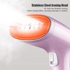 HELEE Portable Fabric Steam Iron, Garment Steamers 350ml Handheld Fabric Steamer 14 holes 15Seconds Fast-Heat 1500W Garment Steamer for Home Travelling Portable Steam Iron