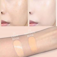 Witch's Pouch Essence Serum Facial Deep Hydration Radiant Barrier BB Cushion Foundation SPF38 PA++ Cover Long Lasting Toneup Moisture Korean Makeup (23 Natural Beige)