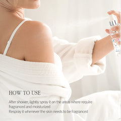 Bouquet Garni Body Mist White Musk - Vitamin E Long Lasting Deep Moisturizing Fragrance Body Spray for Women - Citrus Acid Removing Dead Skin Cells - Low Irritation with Safe Ingredients - 4.9 Fl Oz