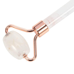 White Face Roller – Skin Care Tool Made of Clear Quartz – Facial Skin Care Products for Improved Circulation – Face Massager Compatible with All Skin Types – For a Fresh and Firm Looking Skin