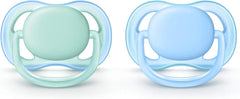 AVENT Philips Ultra Air Pacifier, 0-6 months, blue/green, 2 pack, SCF244/20