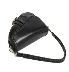 PURFANREE Women Trendy Saddle Shoulder Bag Clutch Purse Underarm Handbag Satchel HandBag Crossbody Bag - Black