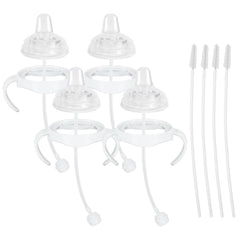 ROPOSY Sippy Cup Soft Spout Conversion Kit for Philips Avent Natural Baby Bottle, Bottle Handles and Weighted Straw - 4 Pack