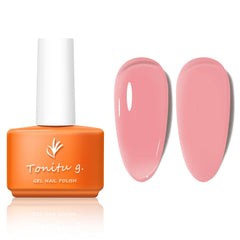 TONITU G · 7ml 30 Colors Jelly Gel Nail Polish 1 pcs, Nude Sheer Pink Milky Transparent Gel Nail Art, UV/LED Soak Off for Salon Manicure and Nail Art DIY at Home, for Gift… (SC030)
