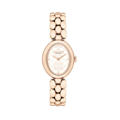 COACH WOMEN'S SILVER WHITE DIAL IONIC PLATED CARNATION GOLD STEEL BRACELET WATCH - 14504418