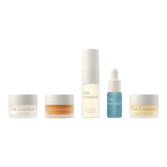 Oak Essentials The Mini Routine, 5-Piece Skincare Set: Cleansing Balm, Restorative Mask, Balancing Mist, Blue Tansy Ritual Oil and Moisture Rich Balm, TSA-Friendly Travel Sizes