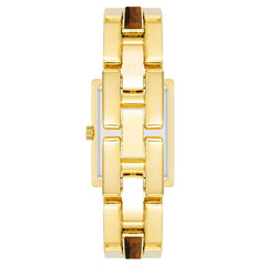 Anne Klein Rectangular Analog Watch for Women, 28 mm Size, Brown/Two Tone