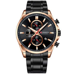 CURREN 8368 Men's Simple Six-pin Round Large Dial Quartz Watch Calendar Water-resistant
