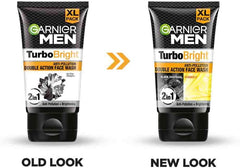 Garnier Men Turbo Bright Double Action Charcoal Facewash, 150g