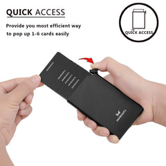 FEIFIRE Wallet Card Holder Metal Slim Men Wallets Pop Up Minimalist Wallet Small Credit Card Holder Purse Metal Wallet (Black)
