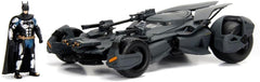 Jada Toys Justice League Batmobile Die-cast Car with Batman Figure, grey