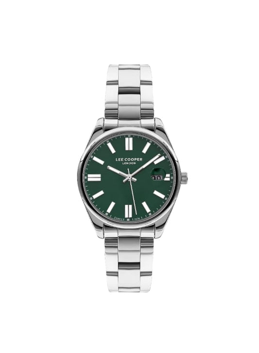 Lee Cooper Women's 2115-3 Movement Watch, Analog Display and Metal Strap - LC07566.370, Silver