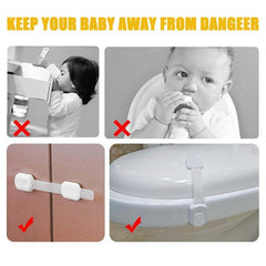 HAVENHAUSE Child Safety Lock for Refrigerator, Cabinet, Drawer, Freezer & Door with 4 Extra Strong Adhesives - White (Pack of 8 White)