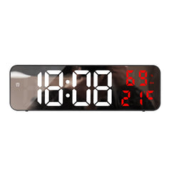 SkyerShoop Large Display Digital Alarm Clock for office room Decor,LED Electronic Date Temp Display,Wall Electric Clocks 5 level brightness and smart auto adjust,Modern Desk Accessories(white and red)