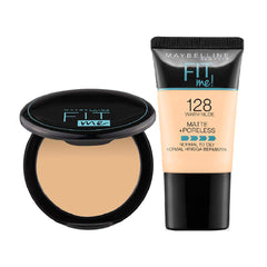 Maybelline New York Fit Me Foundation & Compact Powder Set - 128 (Matte, Oil Control)