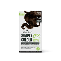 Schwarzkopf Simply Colour Permanent Hair Colour Gentle On Scalp, Upto 100% Grey Coverage, Dermatologist Tested Long-Lasting Nourishing Formula With Argan Oil, PPD & PTD Free 3.65 Dark Chocolate142.5ml