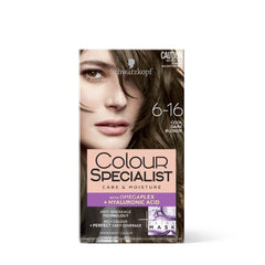 Schwarzkopf Color Specialist Permanent Hair Dye, First At-Home Hair Dye with Anti-Breakage Omega-Plex Technology, Powered by Hyaluronic Acid for Shinier Hair, 6.16 Cool Dark Blonde, 165ml