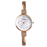 SKMEI 1409 Women Quartz Watch Simple Wristwatch Fashion Casual Female Watches 3ATM Waterproof Alloy Strap Ladies Timer - Gold