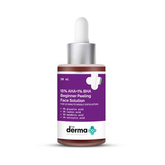 The Derma Co 15% AHA + 1% BHA Beginner Face Peeling Solution for 10-Minute Weekly Exfoliation - 30ml