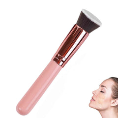 Olakin Make-Up Brush, Foundation Brush, Make-Up Brush, Cosmetic Brush, Flat Cosmetic Brush, Ideal for Creamy, Powdery or Liquid Foundation (Rose Gold)