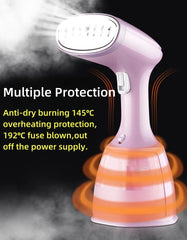 LansMoor Portable Garment Steamer, 350ml Handheld Clothes Steamer, Fast Heat-Up steam iron for Home and Traveling, Portable Steam Iron Capabilities for On-the-Go Convenience