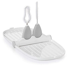OXO Tot Breast Pump Parts Compact Drying Rack with Detail Brushes, Gray, 2 Piece Set