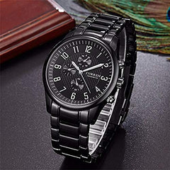 CURREN 8046 Men's Stainless Steel Quartz Casual Watch - Black