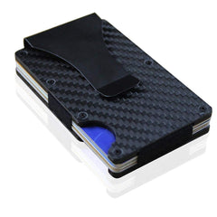 Carbon Fiber Wallet, Leegoal Slim Credit Card Holder Anti Scan Metal Money Clip With RFID/RDIT Blocking Technology, Front Pocket Wallets for Men (Black)
