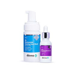 The Derma Co Anti Acne Marks Combo - 3% Niacinamide Foaming Face Wash + 10% Niacinamide Face Serum