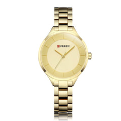 CURREN 9015 Women Quartz Watch Ladies Casual Chain Steel Band Wristwatches