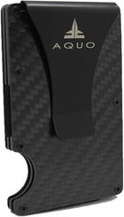 AQUO Money Clip Wallet for Men - Slim Front Pocket Blocking Bifold Credit Card Holder for Men with Gift Box (Black)