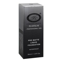 Fashion Colour Pro Matte Liquid Foundation With Full Coverage Waterproof Pro Matte Finish, 30ml (Light Beige)