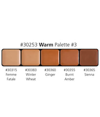 Graftobian HD Glamour Crème Foundation Palette (Warm #3) - High Definition 5 Color Makeup Palette, Cream Based Foundation Concealer and Contour Palette, Full Coverage - Medium/Dark Warm Skin Shades