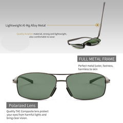 SUNGAIT Ultra Lightweight Rectangular Polarized Sunglasses UV400 Protection