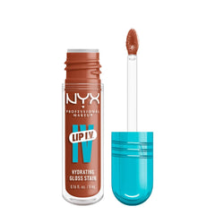 NYX Professional Makeup Lip IV Hydrating Gloss Stain, Lip Gloss, Up to 12HR Hydration, High Pigment, Wet Shine Finish, Caramel Drip