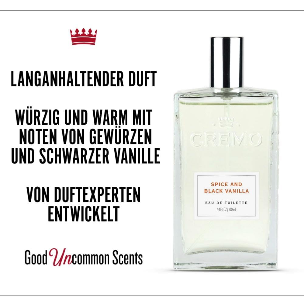 Cremo Spice Black Vanilla Cologne Spray, An Explosion of Vibrant Spi