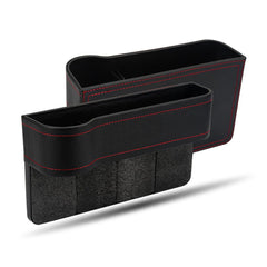 ECVV 2 Pack Car Seat Gap Organizer Storage Box Cup Holder Car Console Side Pockets PU Leather Cellphones Key Cards Sunglasses Small Items Car Interior Accessories