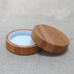 SYBL 1Pcs 100ml/100g/3.3oz Empty Refillable Frosted Glass Cream Bottles Cosmatic Makeup Sample Packing Storage Vial Pots Jars with Environmental Bamboo Lid