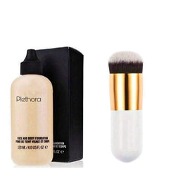 PLETHORA Face And Body Liquid Foundation 120 ml 1 Round Foundation Brush (Set of 2)