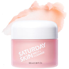 Saturday Skin Melt + Cleanse Makeup Remover Balm Daily Cleansing Facial Balm to Oil Double Face Wash Vegan Remove Waterproof Makeup and Mascara3.38Fl.Oz.