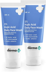 The Derma Co 1% Kojic Acid Face Wash with Niacinamide & Alpha Arbutin For Dark Spots & Pigmentation - 100ml | Pack of 2
