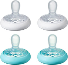 Tommee Tippee Breast-Like Soother, Skin-Like Texture, Symmetrical Orthodontic Design, BPA-Free, 0-6m, Pack of 4 Dummies