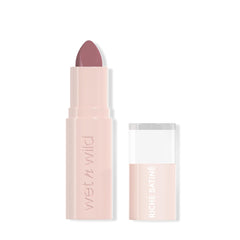 Wet n Wild Rich Satin Lip Colour, Long-Lasting Lipstick with Matte Finish, Moisturising, Non-Drying Formula, Highly Pigmented and with Velvety Soft Texture, Hush Lil' Beige