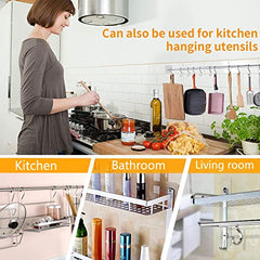 Rethan Adhesive Wall Hooks, 8pcs Heavy Duty Wall Hooks Self Adhesive Hook Strong Nail Transparent Screw Holder Self-Sticking Wall Hooks for Bathroom Kitchen Wall Hanging Ceiling, Screw Net Length 8mm