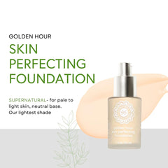 Honeybee Gardens Golden Hour Foundation In Supernatural, Neutral Light Tone, Skin-Perfecting, Luminous Finish, Vegan, 34.5ml
