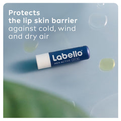 Labello Men Active Lip Balm, SPF 15, 24H Melt-In Moisture, with naturally derived ingredients, Mineral Oil Free, Fragrance Free, 4.8g