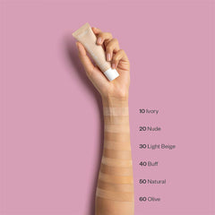 Paese Cosmetics Run for Cover 12h Longwear Foundation, full coverage matt and smooth skin effect, SPF 10, Vitamin E, 30 ml (60W Olive)