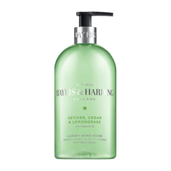 Baylis & Harding Signature Vetiver, Cedar & Lemongrass Anti-Bacterial Hand Wash 500ml | Natural Oils | Kills 99.9% of Bacteria | Woody & Aromatic Fragrance | Vegan