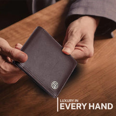 HAMMONDS FLYCATCHER Genuine Leather Wallet for Men, RFID Protected Leather Purse for Men, Money Purse for Men, Bi-Fold Wallet, 4 Card Slots, Coin Pocket, Hidden Pockets - Redwood Brown
