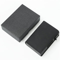 Fermido Mens AirTag Wallet with Double Card Case, Smartest Twin Wallet for Men with Money Clip Genuine Leather Credit Card Holder Case with RFID Blocking, Double Black Genuine, Fashion, Slim